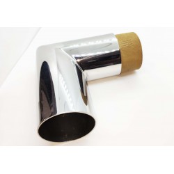 90° Sharp style handrail elbow 50mm for wood or PVC-Chrome