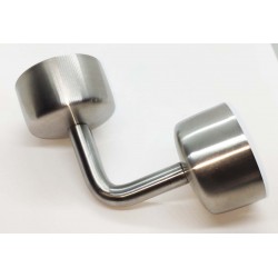 90° Rod style connector elbow for wood handrail 50mm-Brushed