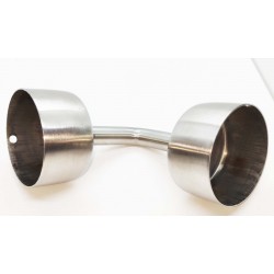 90° Rod style connector elbow for wood handrail 50mm-Brushed