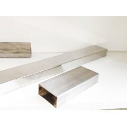 Rectangular Stainless Steel 25x50mm (1x2 inch)  handrail pipe- Brushed finish- 3 meters long