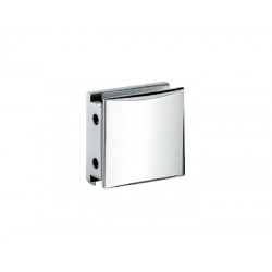 SHOWER GLASS CLAMP SQUARE CAMBERED STYLE 45X45MM-CHROME FINISH- DOUBLE SCREW BASE