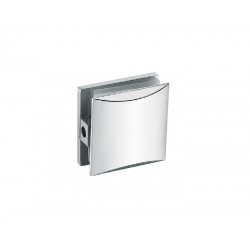 SHOWER GLASS CLAMP SQUARE CAMBERED STYLE 45X45MM-CHROME FINISH-SINGLE SCREW BASE