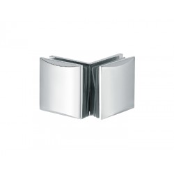 SHOWER GLASS CLAMP 90° CORNER SQUARE CAMBERED STYLE 45X45MM-CHROME FINISH