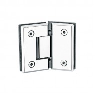 SQUARE STYLE 135°  HINGE FOR GLASS TO GLASS DOOR. STAINLESS STEEL-CHROME.