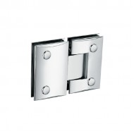 SQUARE CAMBERED 180°  HINGE FOR GLASS TO GLASS DOOR. BRASS -CHROME.