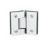 Square style 135°  hinge for  glass to  glass door. Stainless Steel-Brushed.