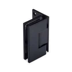  90° WALL-GLASS HINGE WITH OFFSET BACKPLATE - MATTE BLACK-Brass material