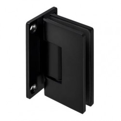  90° WALL-GLASS HINGE WITH FULL BACKPLATE - MATTE BLACK-BRASS MATERIAL